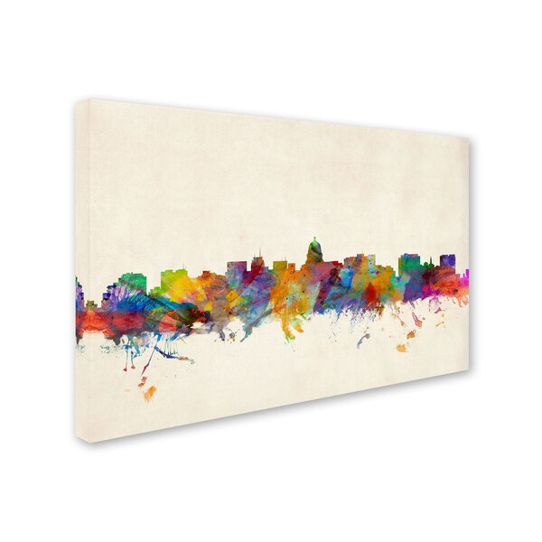Michael Tompsett 'Madison Watercolor Skyline' Canvas Art,12x19